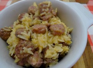 Une photo de Risotto à la merguez et chipolata