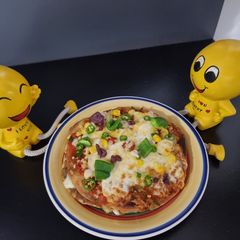 A picture of Mexican pizza or Pizzadilla (Taco Bell special).