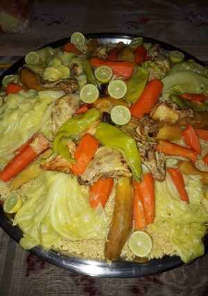 صورة لوصفة دجاج بالرز والخضار