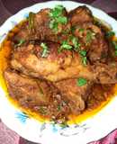 Fry chicken with gravy