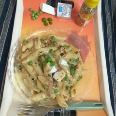 A picture of White sauce pasta.