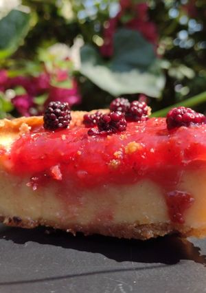 Una foto de New York cheesecake
