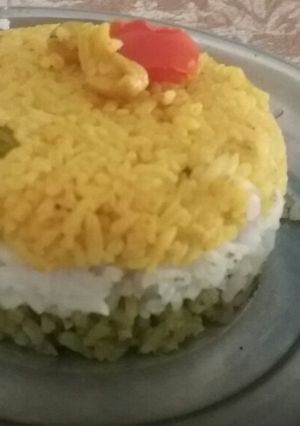 A picture of Tri colour pulao.