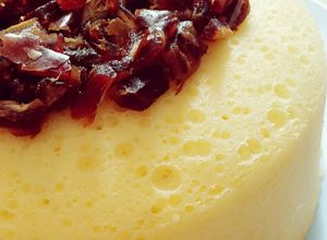 Foto resep Steam Cheese Cake Bolu Kukus Keju Lembut Mengembang Topping Kurma