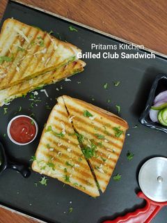 चीज ग्रील क्लब सैंडविच (Cheese grilled club sandwich in Hindi) रेसिपी मुख्य फोटो