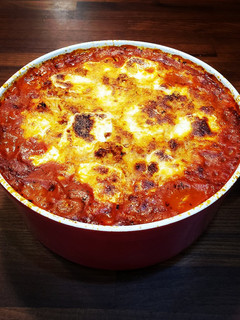 A picture of Chicken Artichoke Pasta Bake.