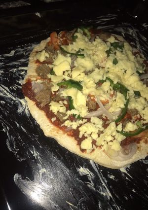 A picture of Homemade nigerian pizza.