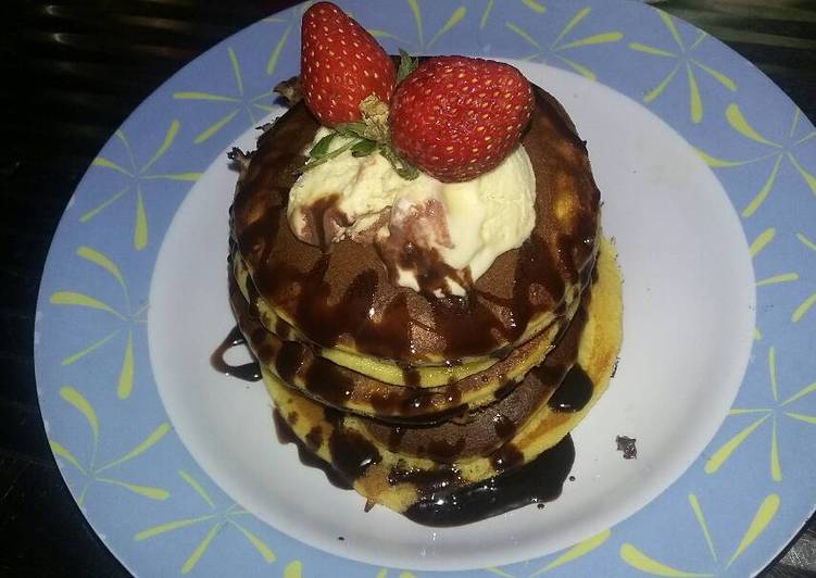 Dorayaki choco cruncy nut with ice cream