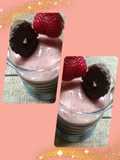 Mousse de frutillas, melón y bananas 😋