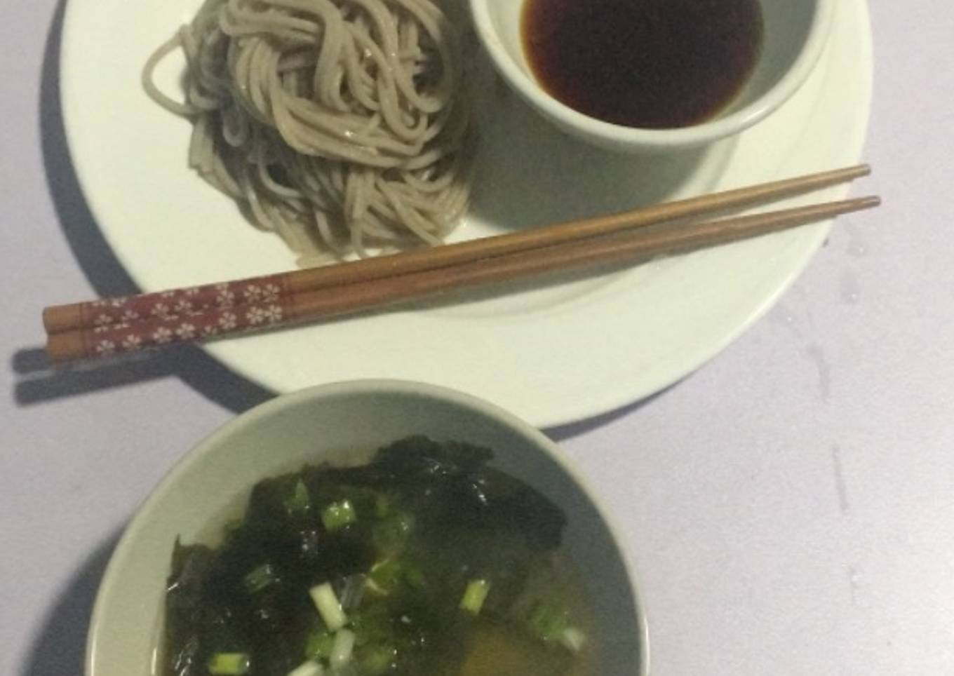 Cold buckwheat with lentil soup