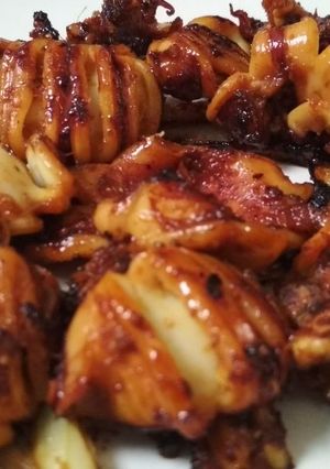 Foto resep Cumi bakar pedas manis