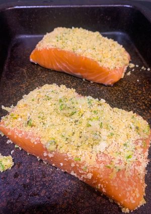 A picture of Crispy baked salmon.