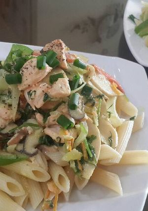 Hình của món Mỳ Pasta cá Hồi.