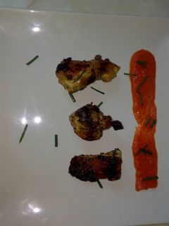 Una foto de Conejo al ajillo con salsa de pimiento choricero
