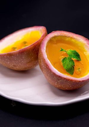 A picture of Passion fruit and mint jelly.