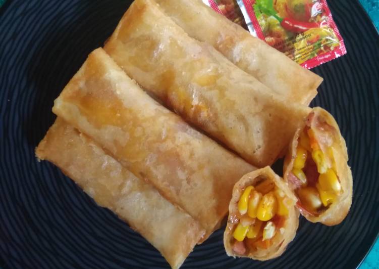 Lumpia jagung saos bolognese