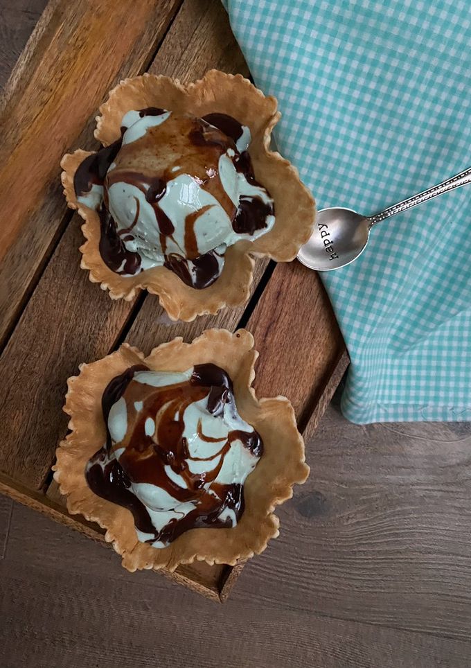 Una foto de Helado de menta granizada