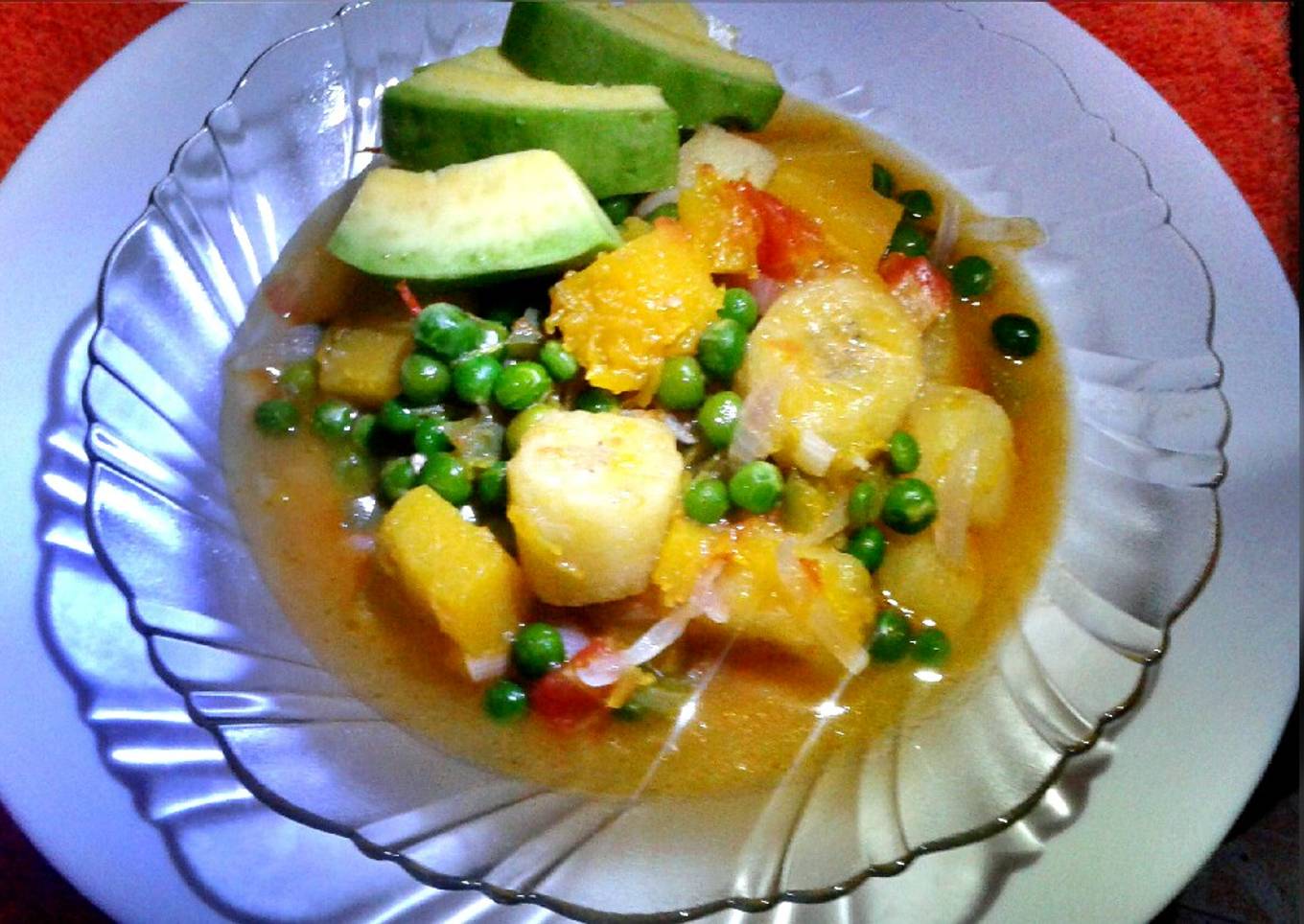 Pumpkin & green bananas