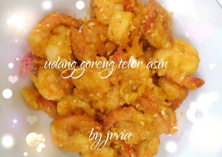 Cara Membuat Udang goreng telor asin yang Enak