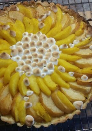 Őszibarackos-pudingos pite / Pie mit Pfirsich und Pudding recept fotója