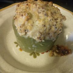 A picture of Crock pot stuffed peppers.