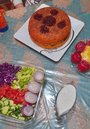 عکسی از دستور ته چین بدون فر و در قابلمه