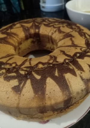Foto resep Zebra cake empuk (All in one anti gagal)