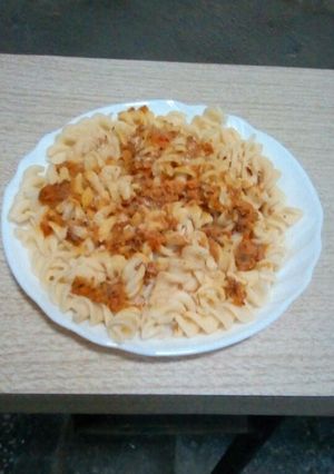 Una foto de Fideos con salsa de zanahoria