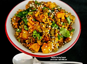 A picture of French Beans Peanuts Coconut Nutty & Crunchy Curry.