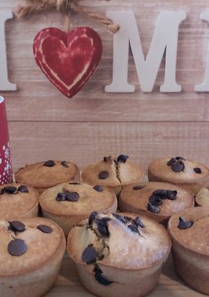 Une photo de Muffins aux pépites de chocolat et beurre de cacahuète #healthy
