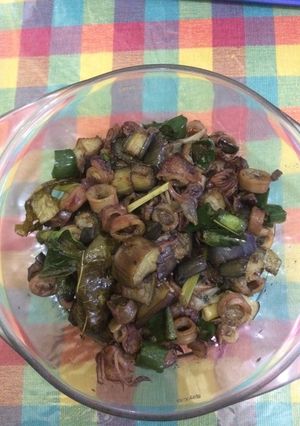 Foto resep Oseng Cumi Asin Terong Cabe Ijo