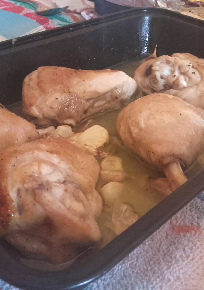 Una foto de Pollo a la sidra