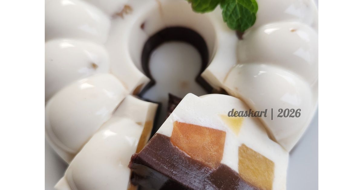 Puding Buah Lapis Coklat