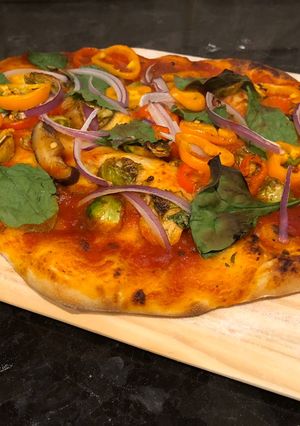 A picture of Homemade Veggies Pizza.