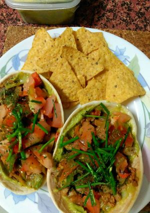 A picture of Vegan Tacos with Textured Soy Protein.