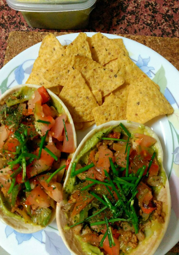Una foto de Tacos veganos con soja texturizada