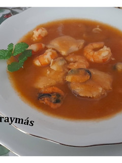Una foto de Sopa de mariscos