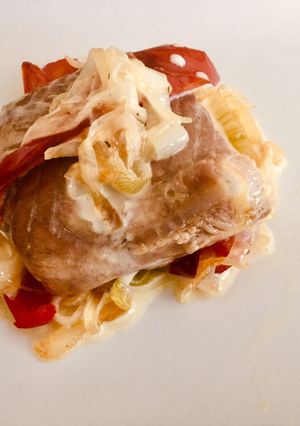 Una foto de Esturión confitado en Crock-Pot