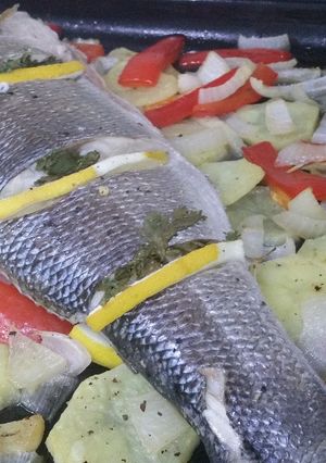 A picture of Roast seabass.