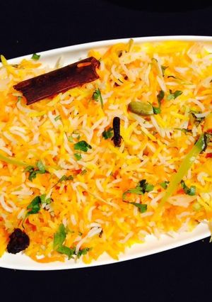 A picture of Zafrani biryani.