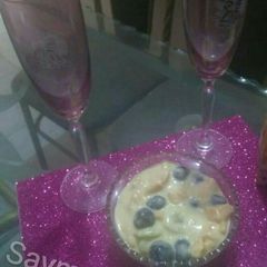 A picture of Creamy fruity desert.