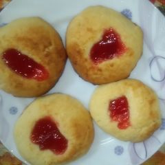 A picture of Mixed Fruit Jam Cookies.