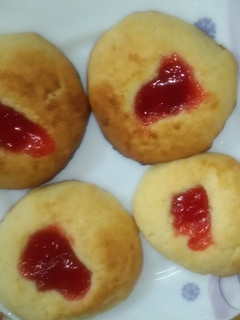 A picture of Mixed Fruit Jam Cookies.