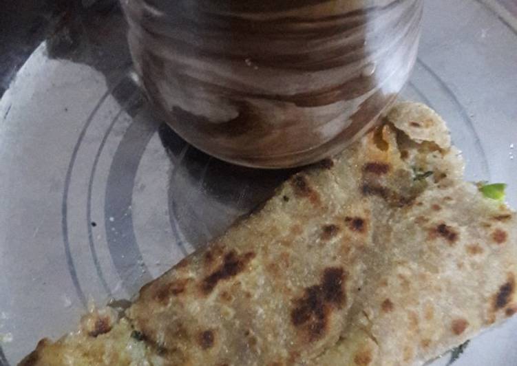 Aloo matar stuffed paratha