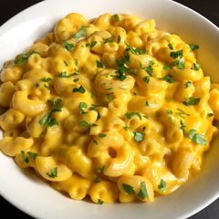 A picture of Leftover Pumpkin Soup Macaroni Cheese.