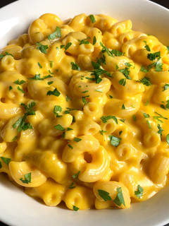 A picture of Leftover Pumpkin Soup Macaroni Cheese.