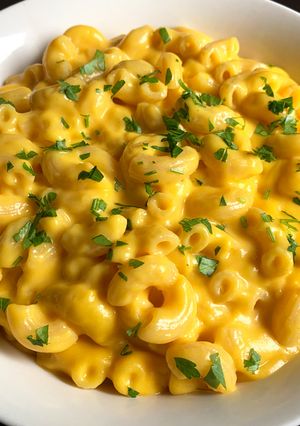 A picture of Leftover Pumpkin Soup Macaroni Cheese.