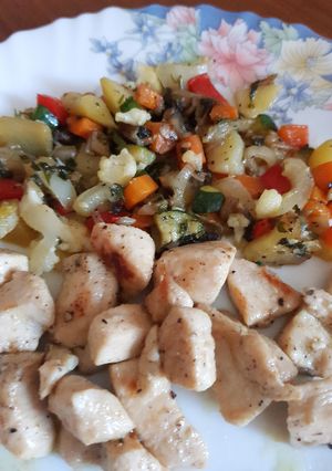 Nyári csirkemell zöldségekkel recept fotója