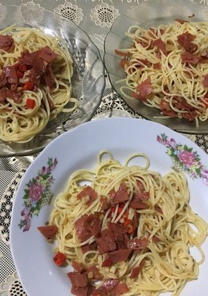 Foto resep Spaghetti smoked beef pas buat sleepover