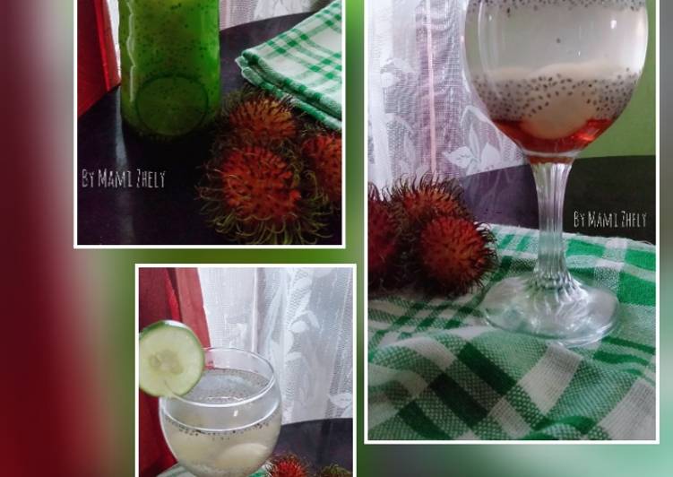 Cara termudah untuk Memasak LezatInfused Water (Rambutan + Nipis + Selasih + Madu)